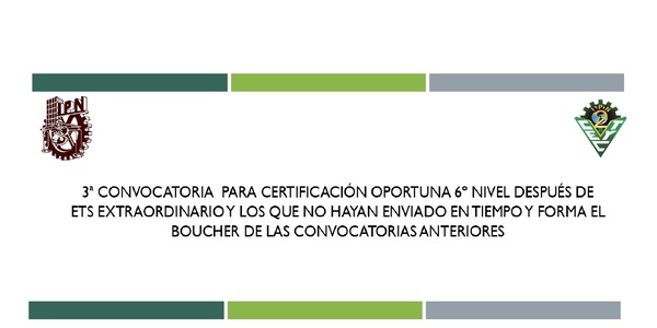 3a Convocatoria de Egreso