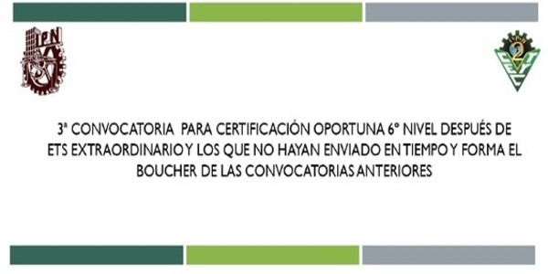 3a Convocatoria de Egreso